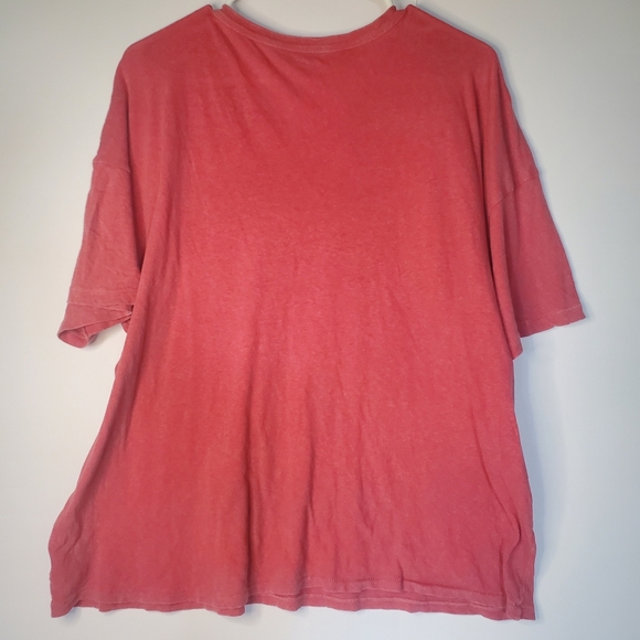 American Eagle, Women Short Sleeve T-shirt, Size L, Faded Red, Flowers, Stretchy - Picture 4 of 5
